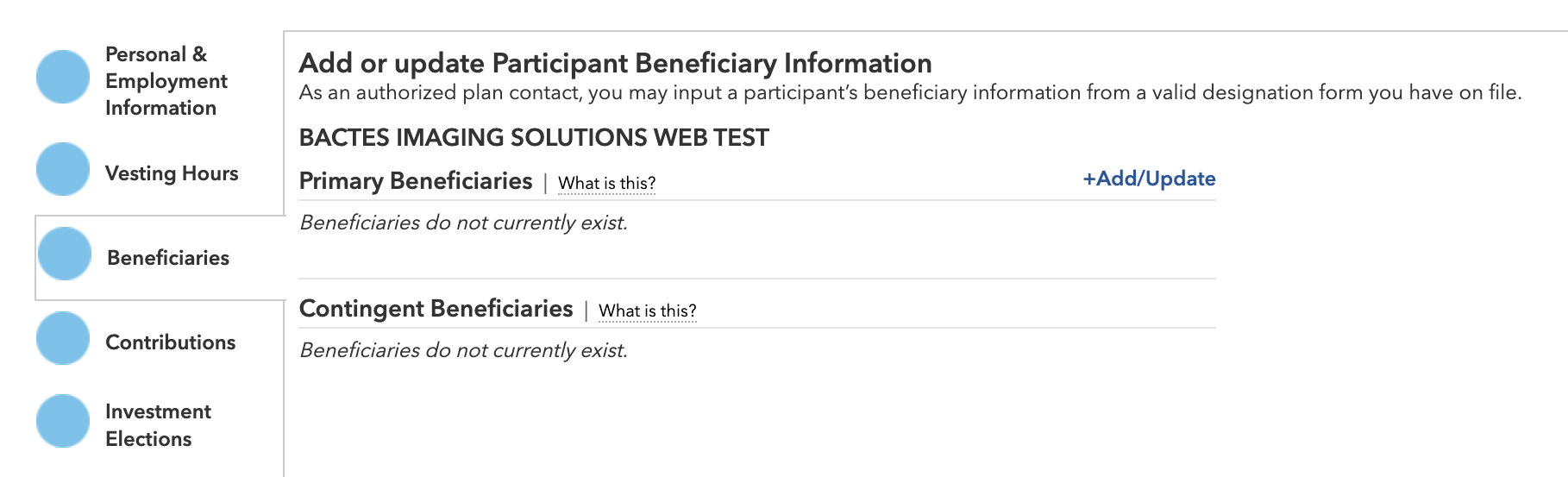 beneficiary screenshot