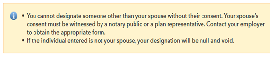 spouse beneficiary designation warning