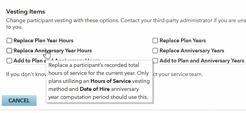 vesting help screenshot
